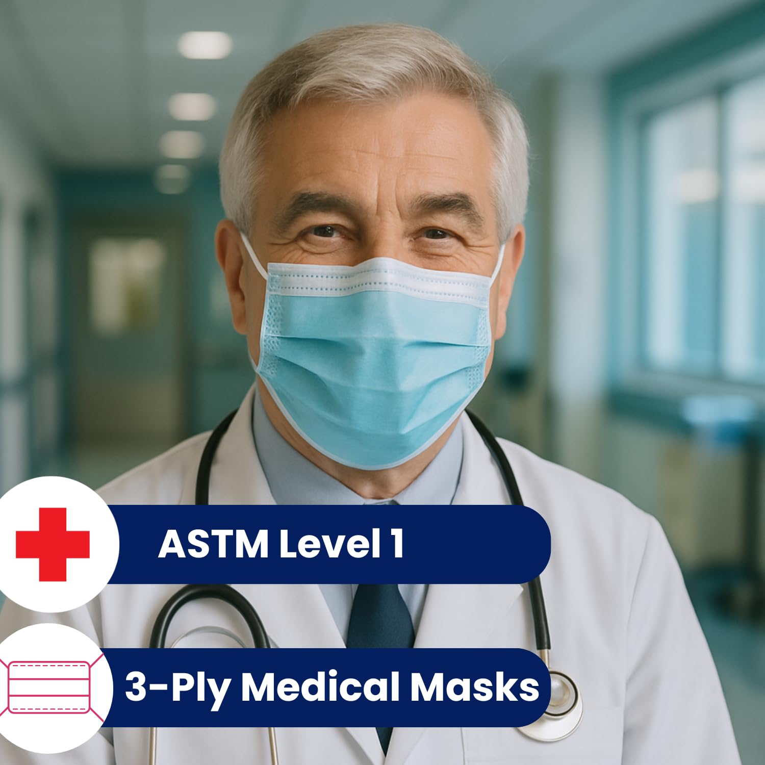 MAGICARE blue face mask nose bridge close-up highlights adjustable fit.