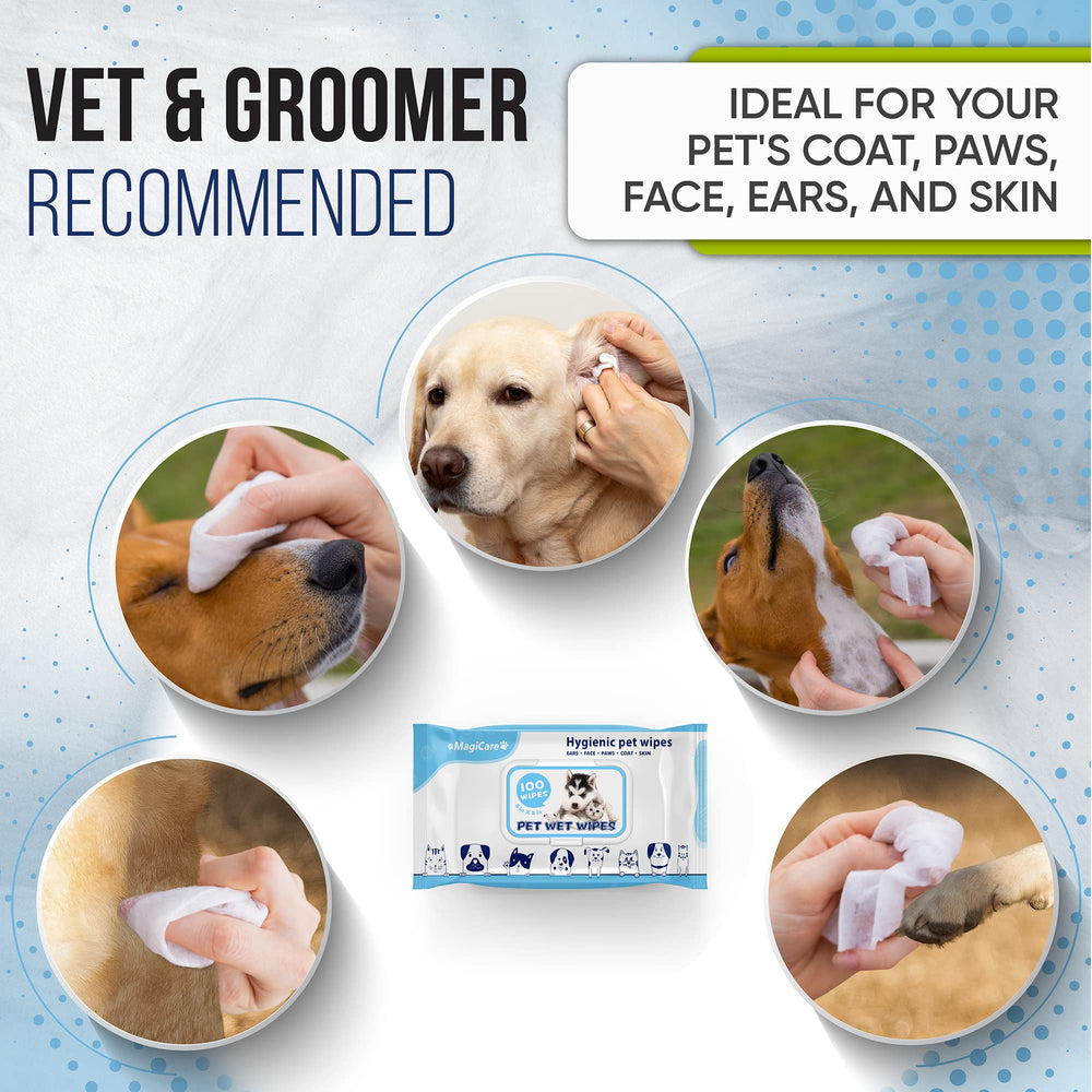 MAGICARE wipes safe for dogs and cats during routine grooming