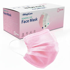 MAGICARE pink disposable mask 3-ply pack for daily protection and comfort