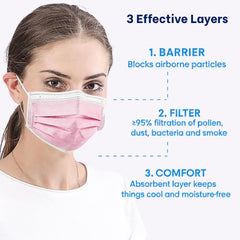 MAGICARE pink mask ear loops offer latex-free comfort for long wear