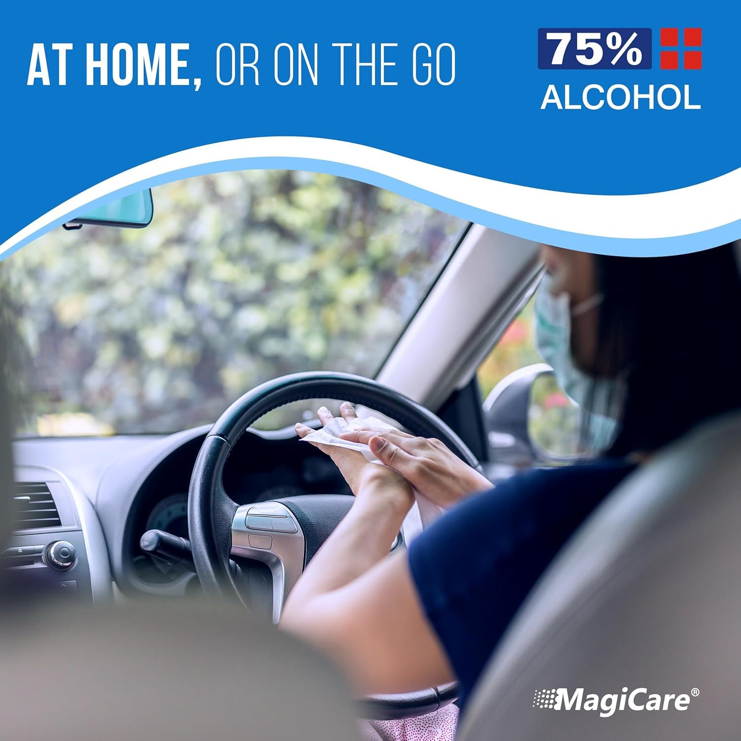 MagiCare resealable flip-top lid keeps wipes moist for longer use.