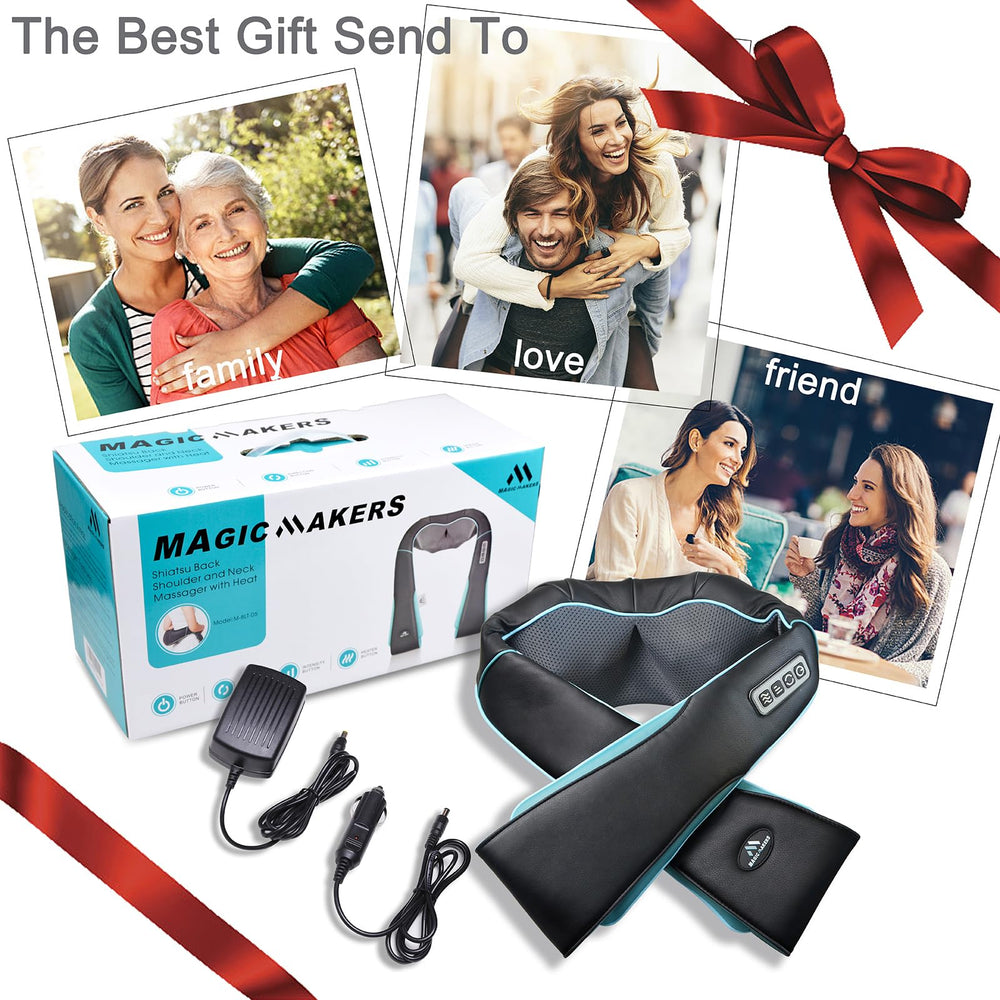MagicMakers Shiatsu Neck Massager includes a 6 ft AC cord for home use.