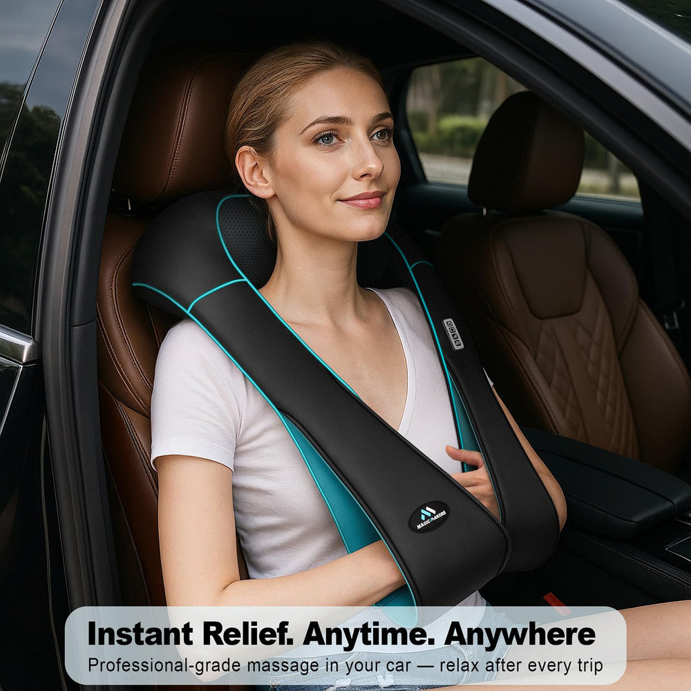 MagicMakers Shiatsu Neck Massager ergonomic U design supports natural neck alignment.