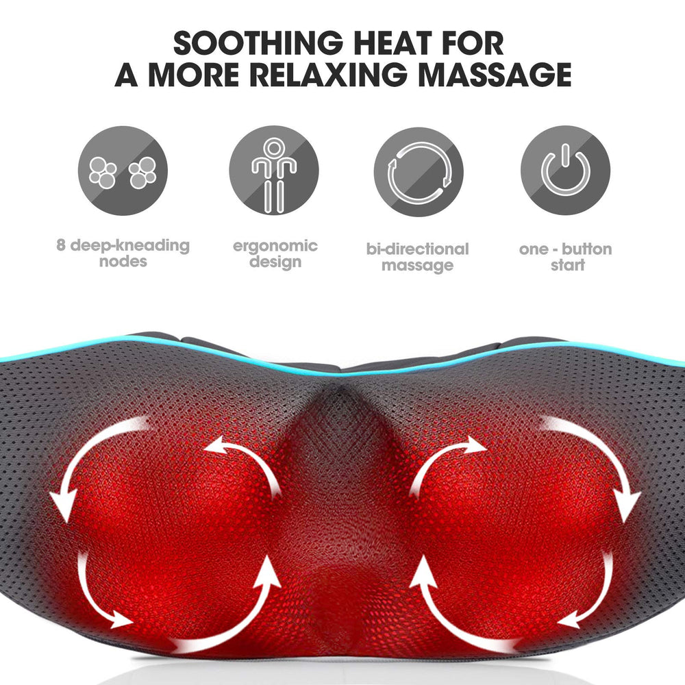 MagicMakers Shiatsu Neck Massager side view; compact and portable relief on the go.