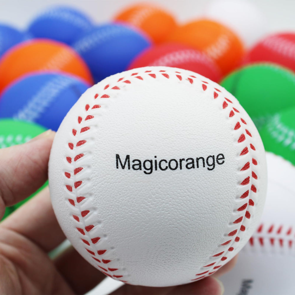 Kids’ practice drill with Magicorange foam baseballs.
