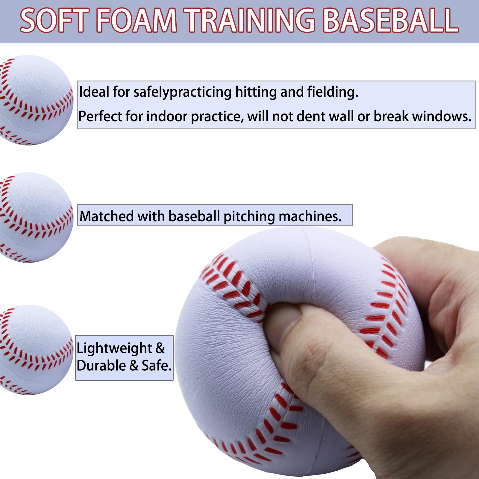 Magicorange foam baseball compatible with pitching machines.