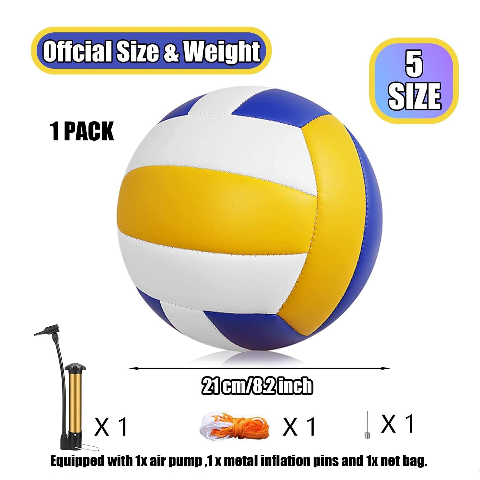 Magicorange soft-touch-pu-leather volleyball with comfortable grip for serves