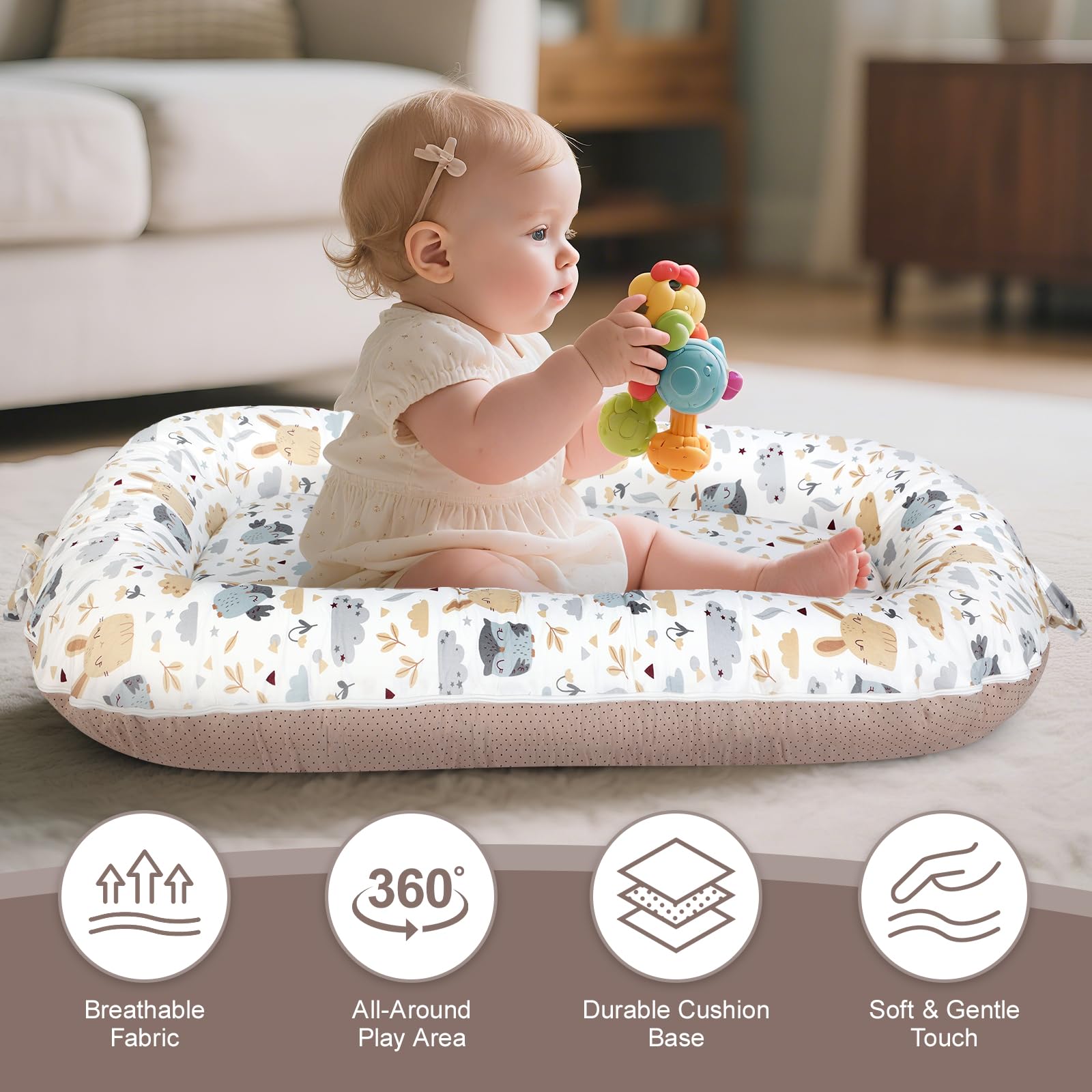 MAGINP Baby Lounger handles-portable design makes transport easy