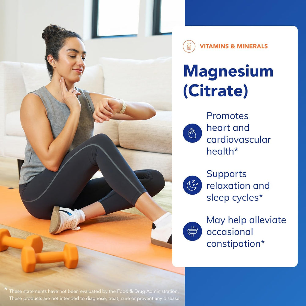 Magnesium Citrate capsules close-up for easy daily supplementation.