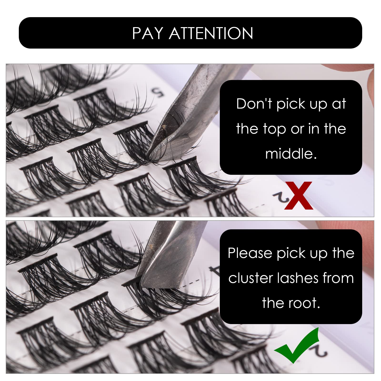 Magnetic SL lash clusters easy-to-apply design with tweezer-friendly backing.