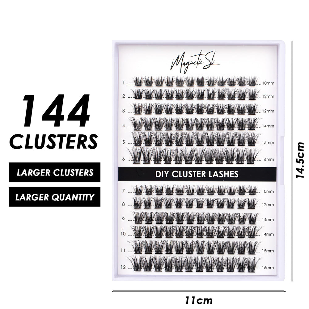 Magnetic SL Lash Clusters mixed-length bands close-up for versatile cat-eye styles.