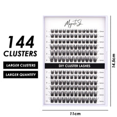 Magnetic SL Lash Clusters mixed-length bands close-up for versatile cat-eye styles.