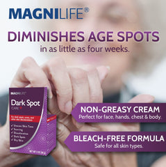 Applying MagniLife Dark Spot Care to skin for targeted fading.