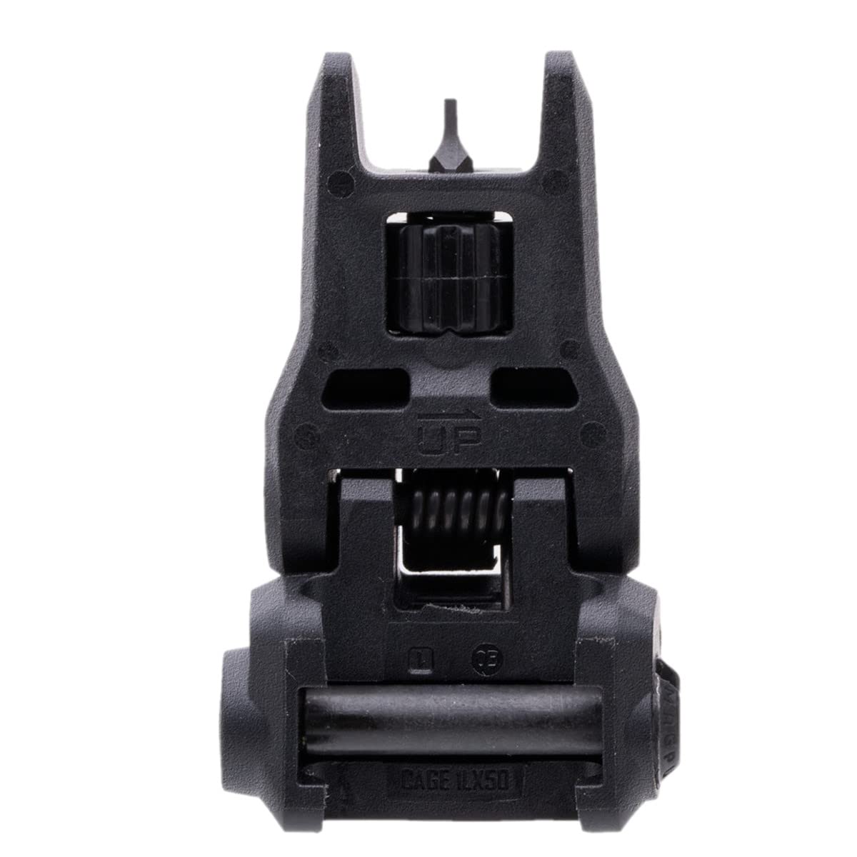 Magpul MBUS 3 front sight deployed for fast aiming in the field.