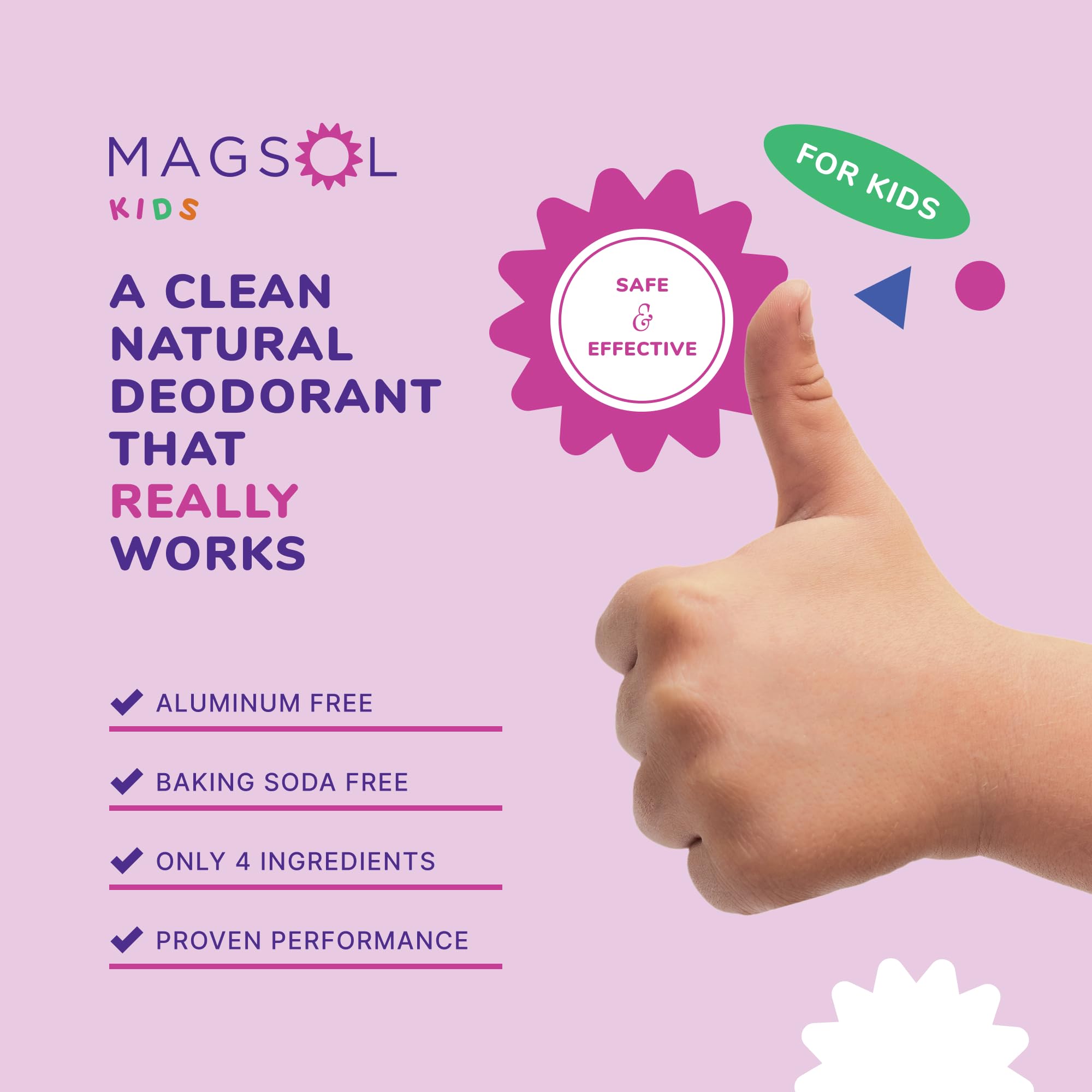 MagSol Enchanted Dreamer deodorant application gesture for comfortable everyday use by tweens.