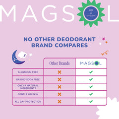 MagSol Enchanted Dreamer deodorant label packaging highlights gentle, aluminum-free formula.