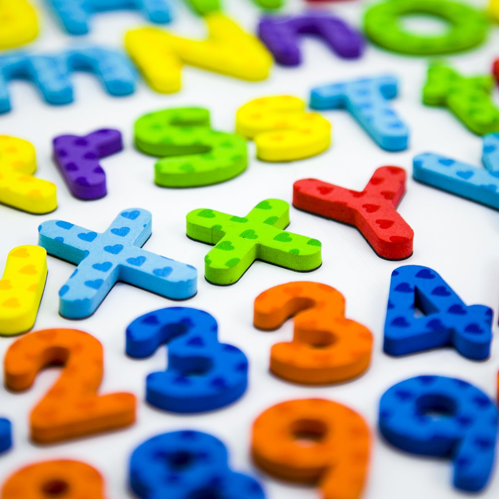 MAGTiMES numbers and symbols magnets on metal surface encourage counting practice