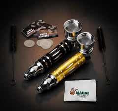 MAHAE pipe screens and tamper tool included for tidy sessions.