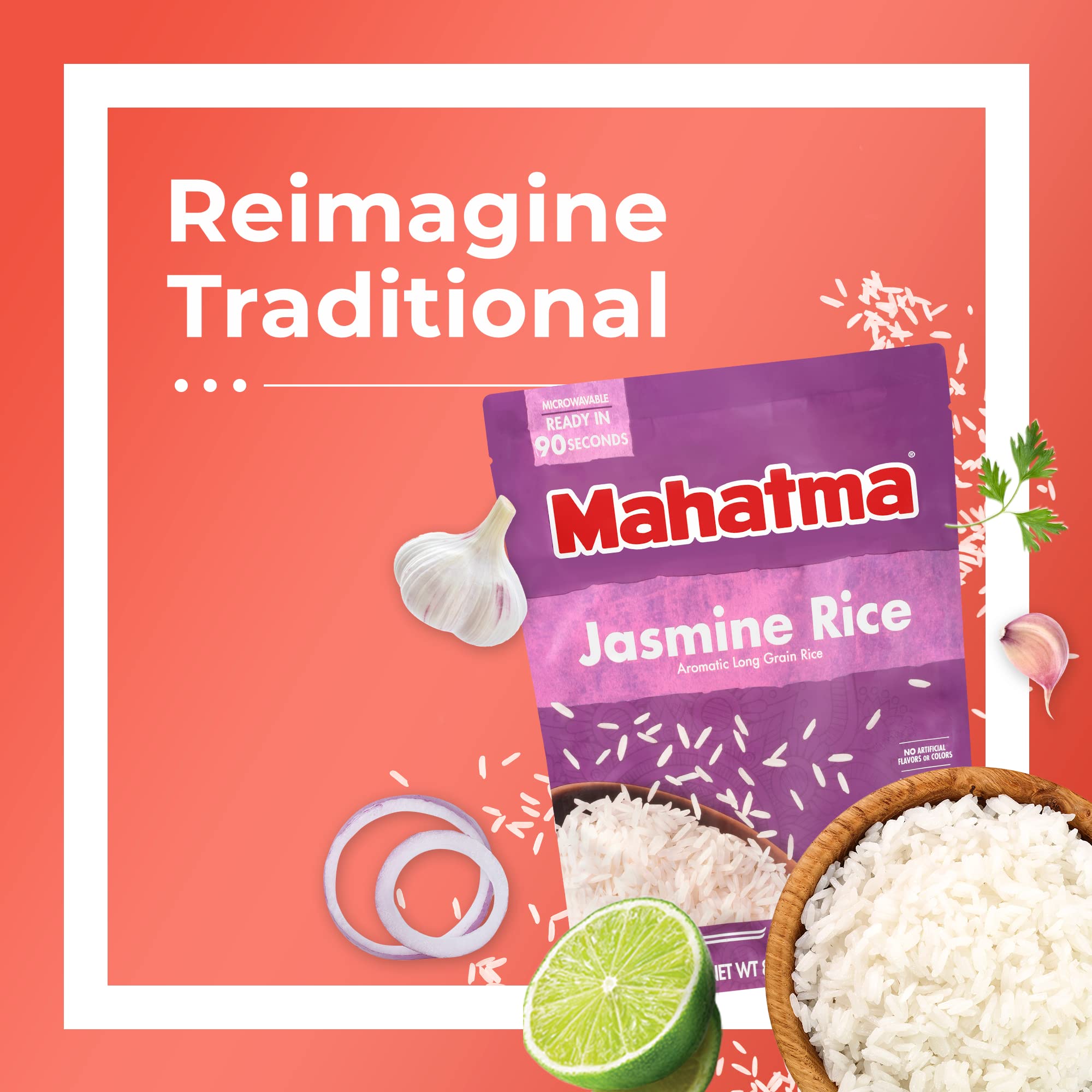 Mahatma Jasmine Rice with fluffy steam ideal for bowls and sides.