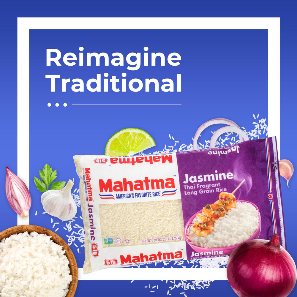 Mahatma Jasmine rice served as a fragrant Thai curry side dish.