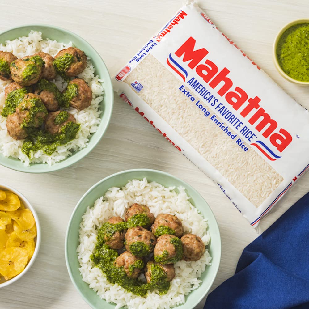 Colorful bowls featuring Mahatma rice as the star ingredient.