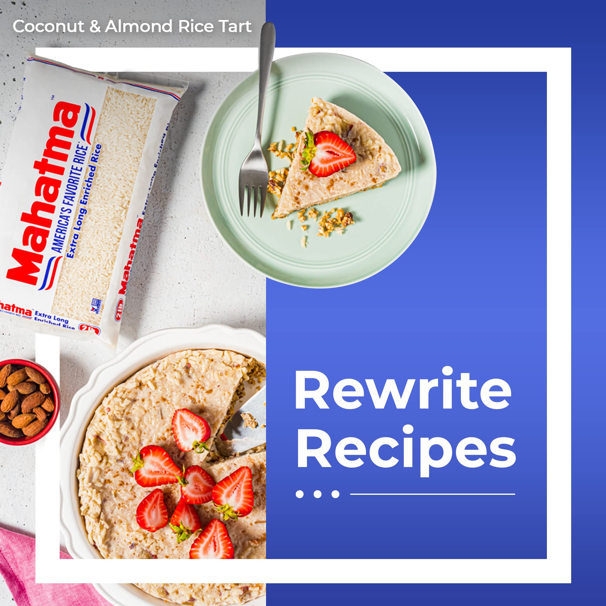 A vegan-friendly Mahatma rice dish as a versatile meal base.