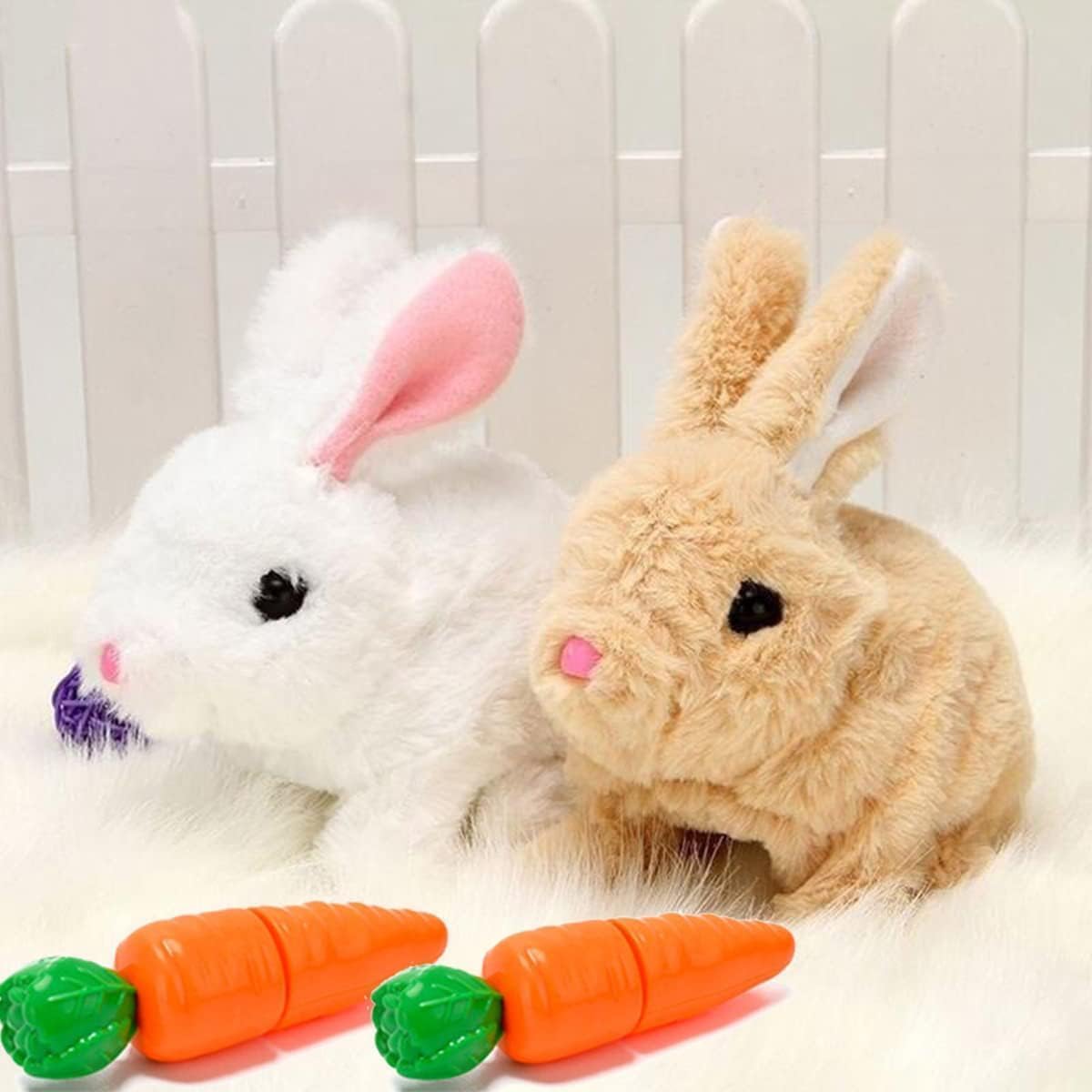 Mahbsact realistic bunny toy in full view ready for hopping play.