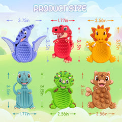 MAHMLOW dinosaur fidget toy side texture highlights soft silicone for calm moments.