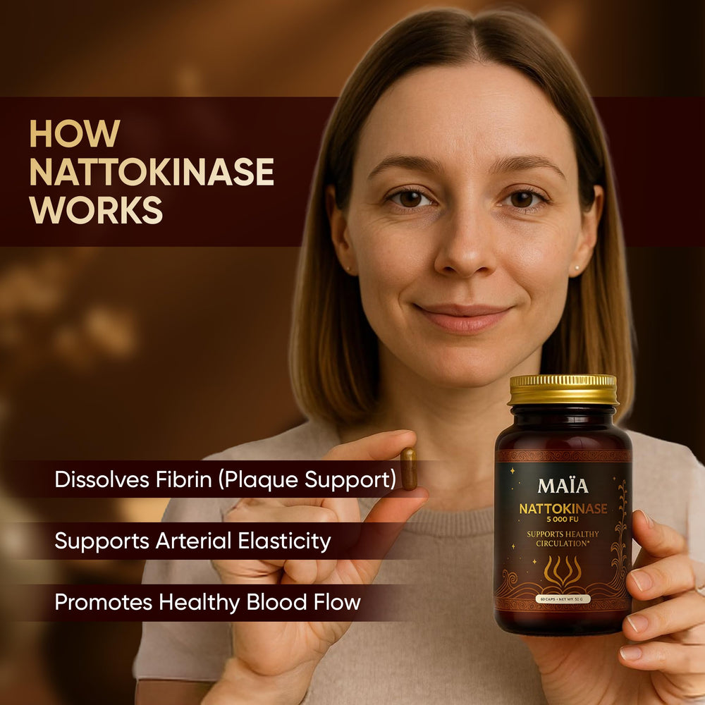 Maia Nattokinase packaging-front shows clean, high-potency presentation