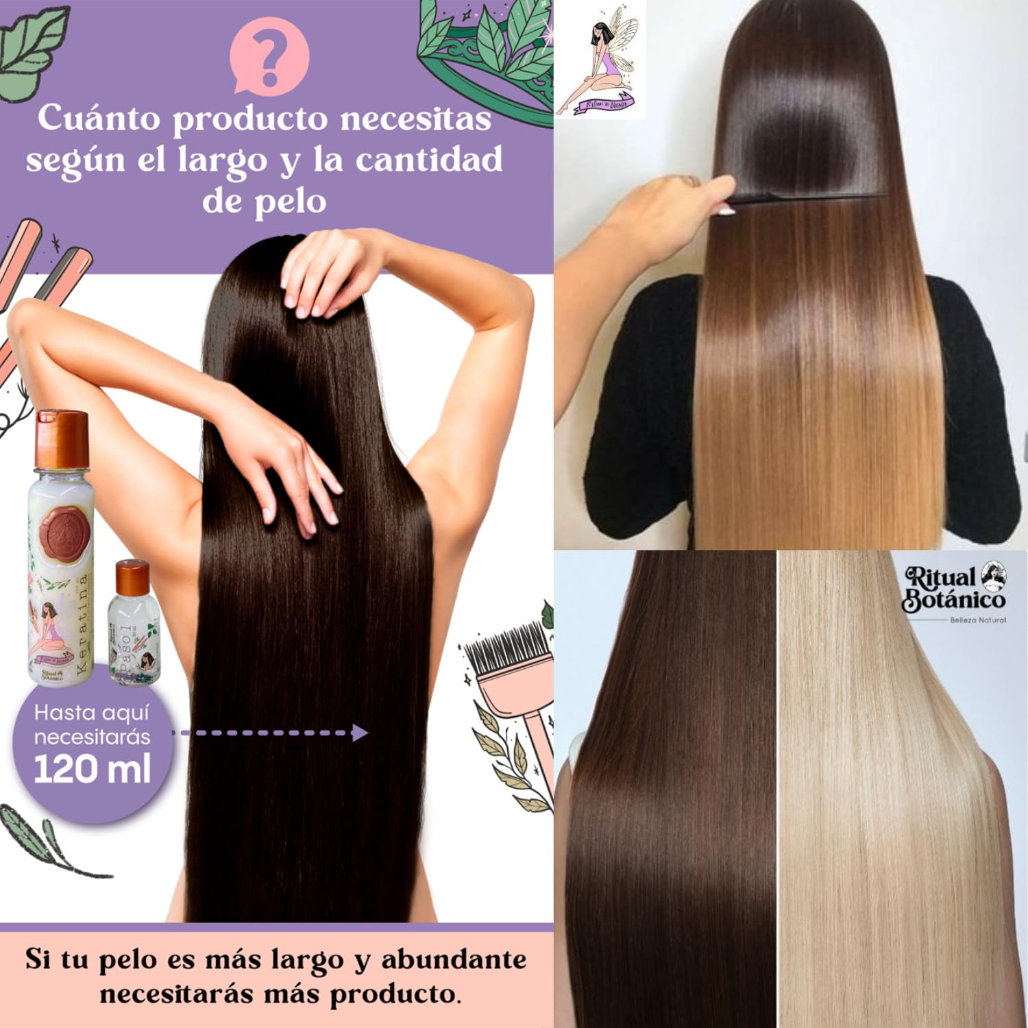 Application steps image showing easy at-home smoothing and frizz control
