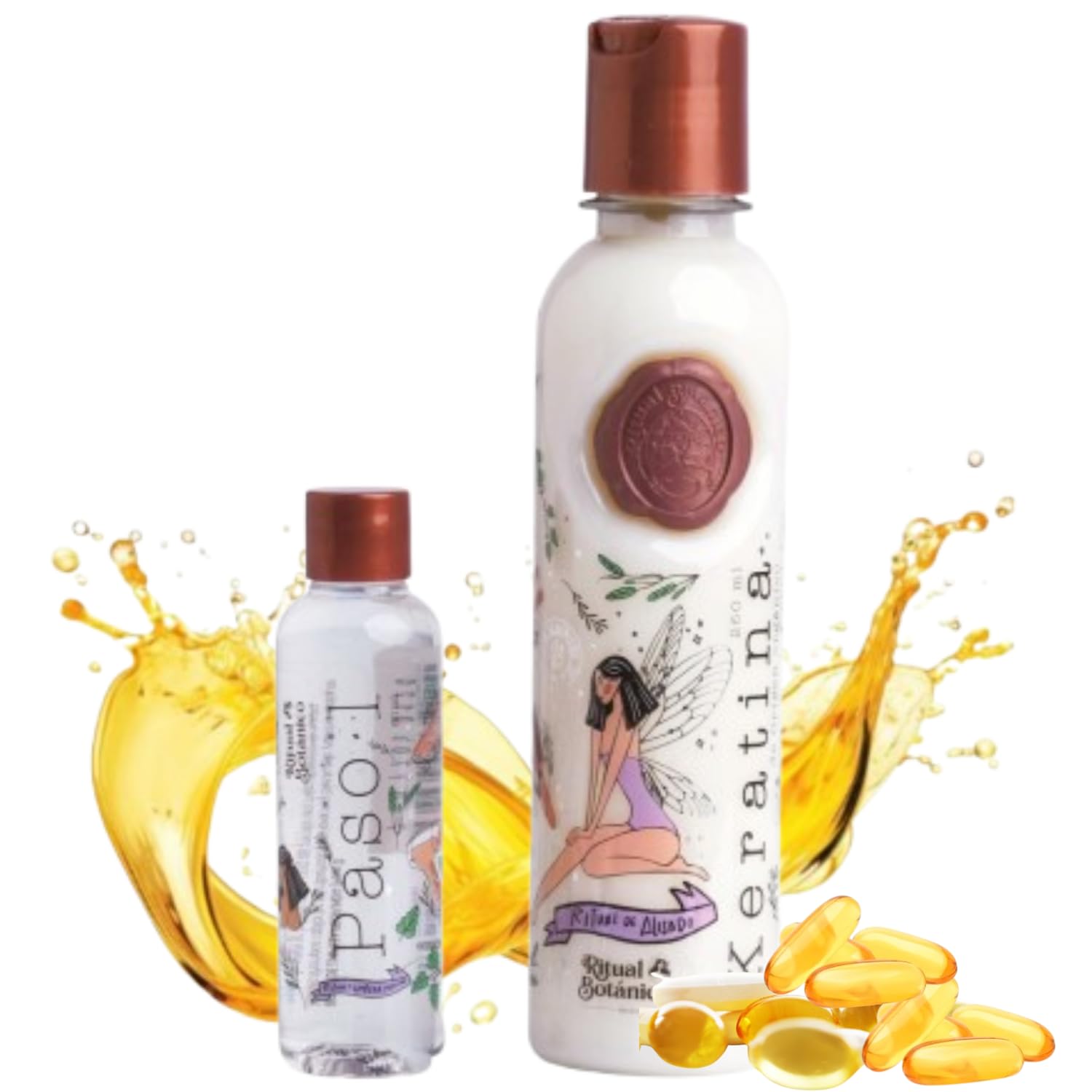 MAIKE AMOUR Ritual Botanico Keratin bottle displaying premium smoothing formula for radiant shine