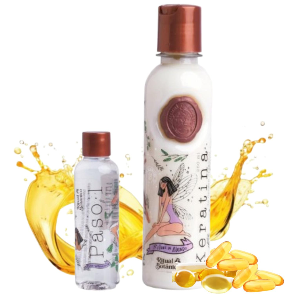 MAIKE AMOUR Ritual Botanico Keratin bottle displaying premium smoothing formula for radiant shine