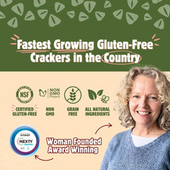 Maine Crisp gluten-free buckwheat flax seed crisps with pumpkin seeds.