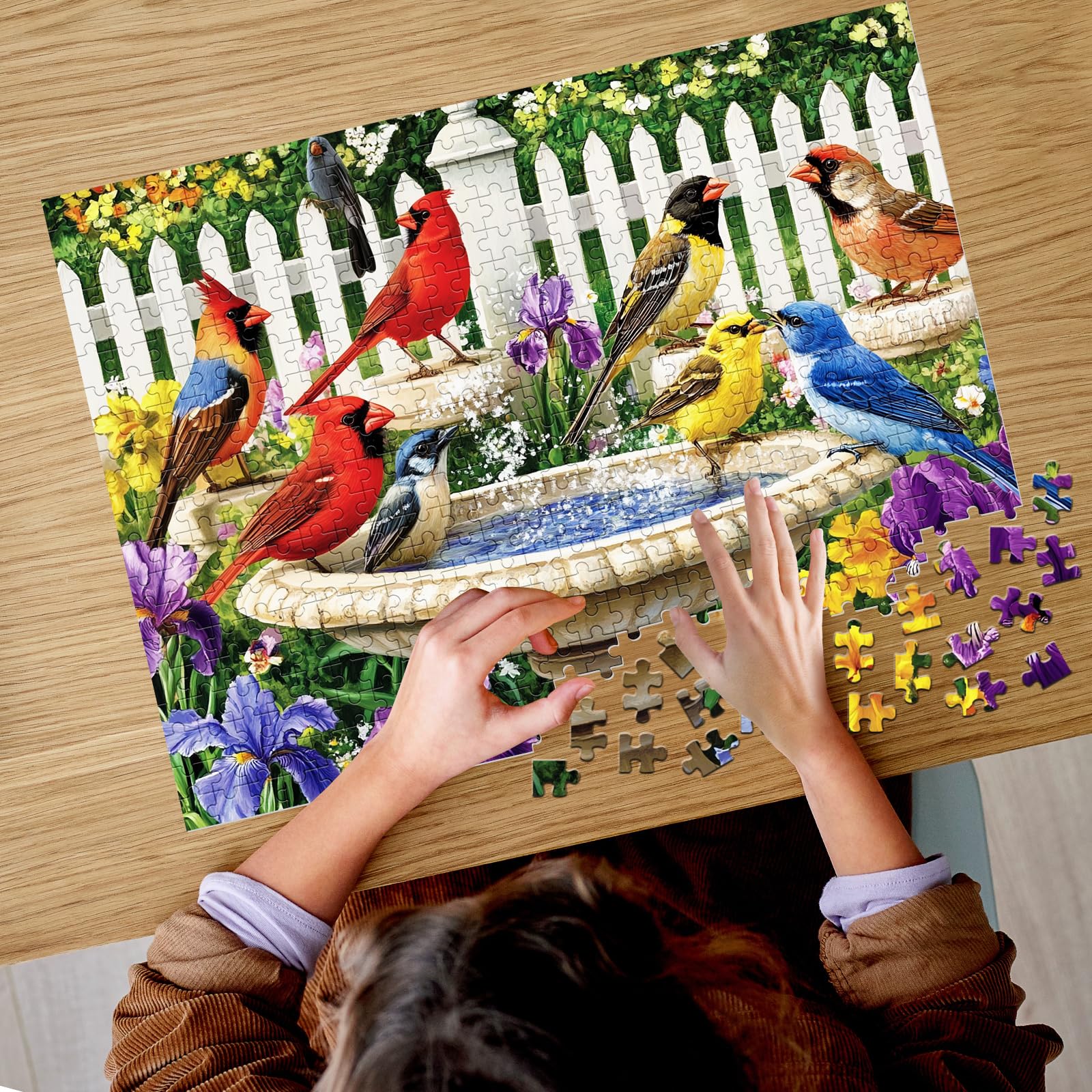 Maiqufa piece detail puzzle, back printed hints simplify assembly and fun