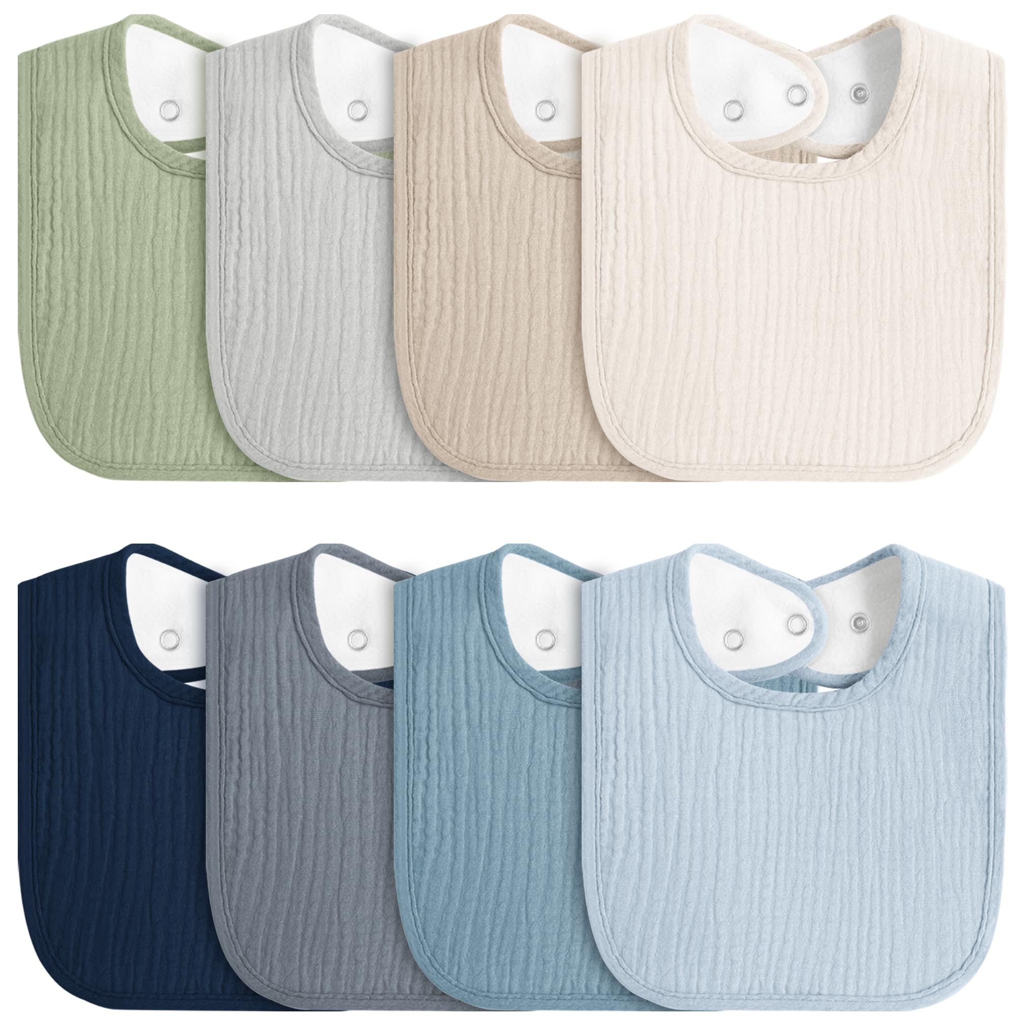 MairMore 8-pack baby bibs in a colorful set for stylish mealtimes and drool protection