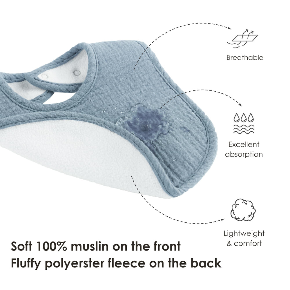 MairMore bibs feature soft cotton front with a polyester back for comfort