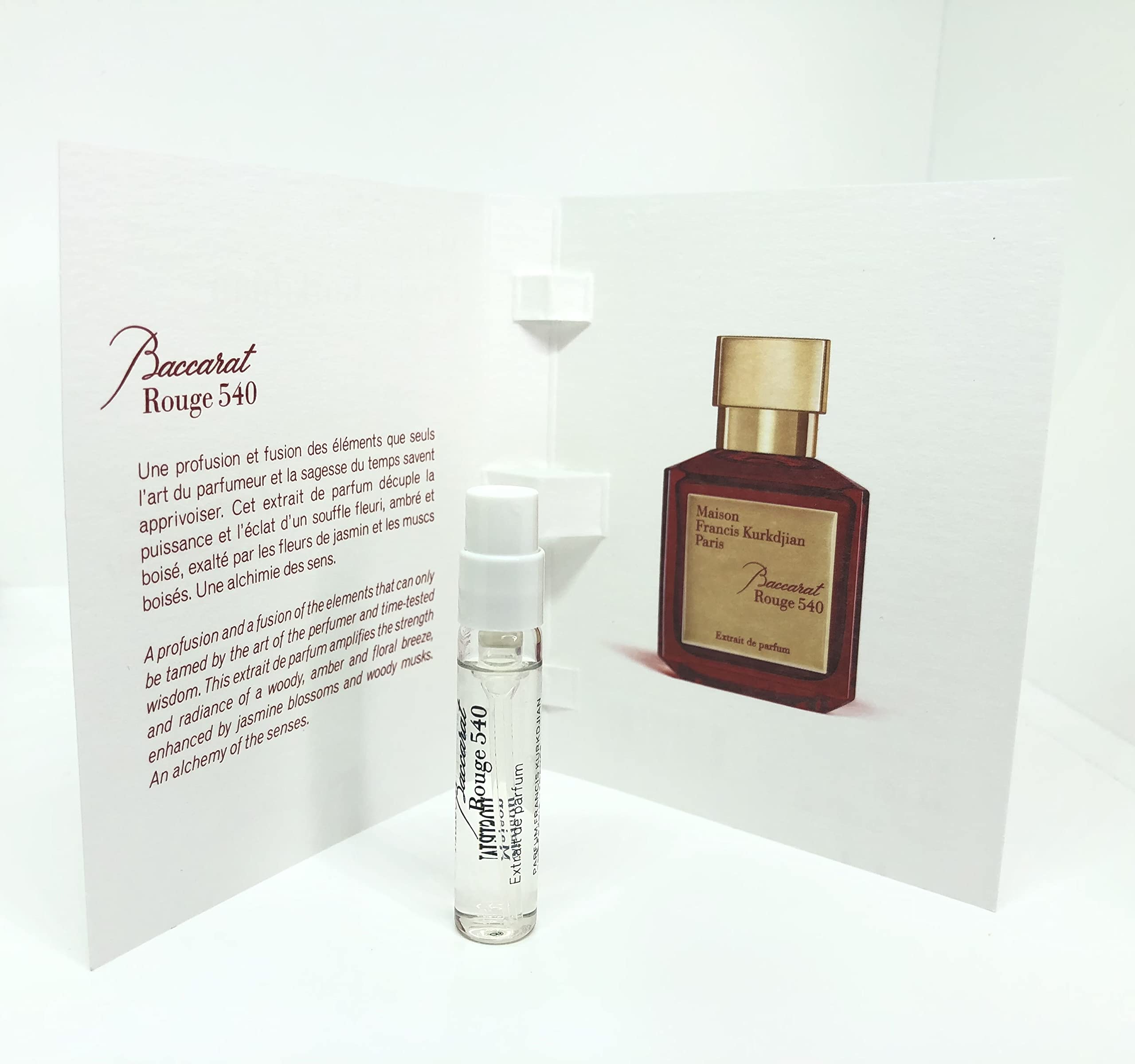 Maison Francis Kurkdjian Baccarat Rouge 540 bottle on vanity for refined evening scent