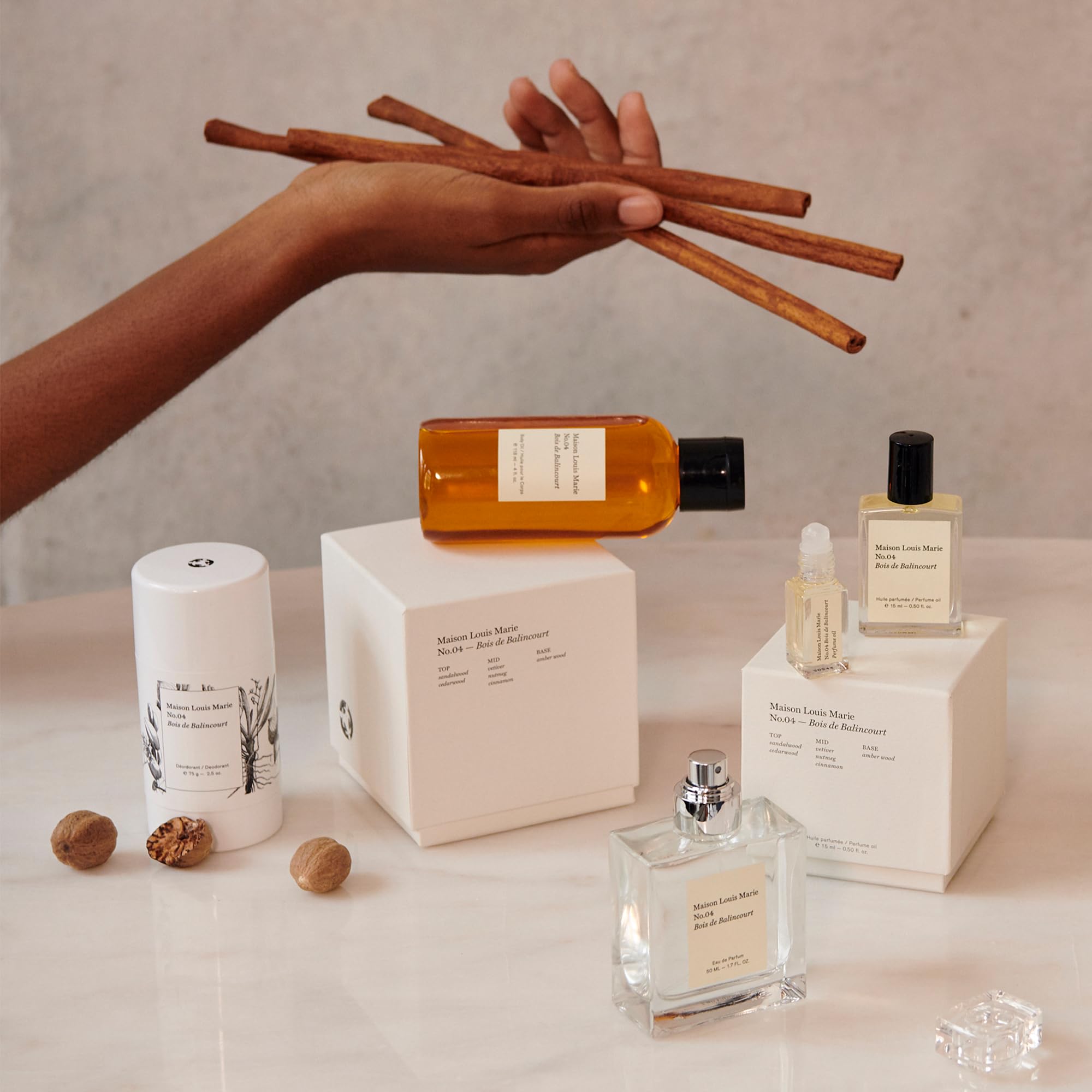 Maison Louis Marie No.04 Bois de Balincourt sample bottle for travel and scent trials.