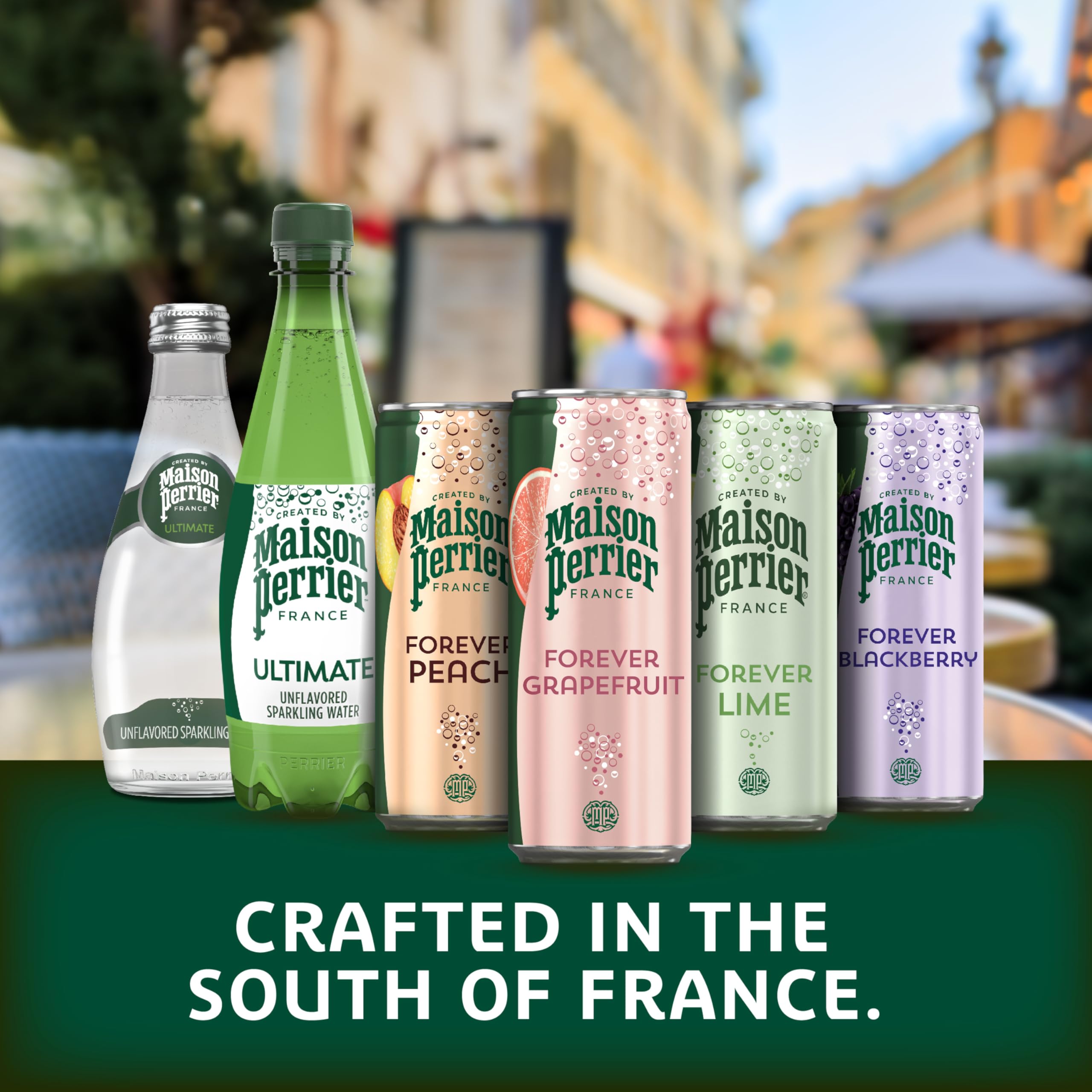 Maison Perrier Forever Blackberry packaging emphasizes premium French provenance.