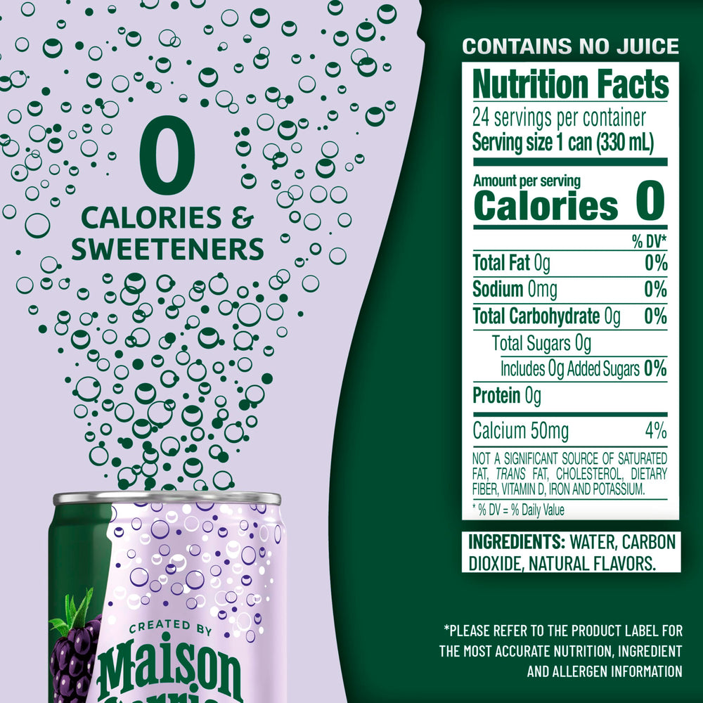 Maison Perrier Forever Blackberry cans 3-pack presented for convenient on-the-go hydration.