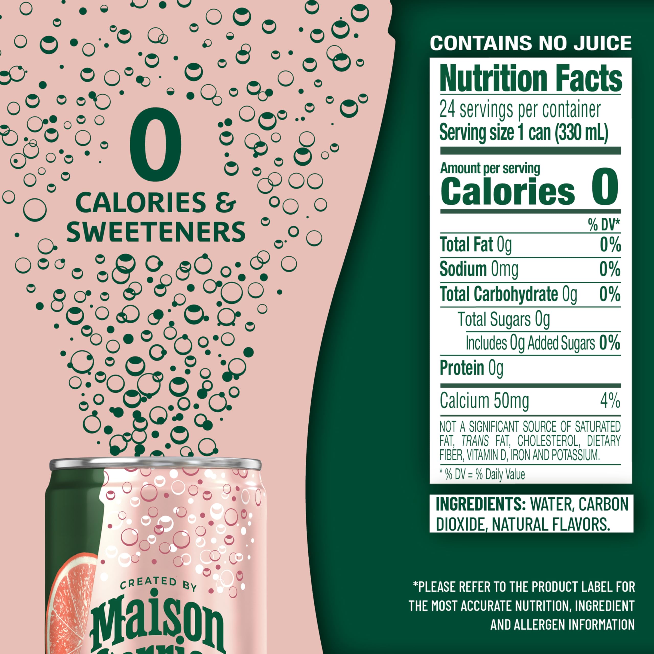 Maison Perrier Forever Grapefruit bubbles close-up, lively fizz ideal for a refreshing lift.