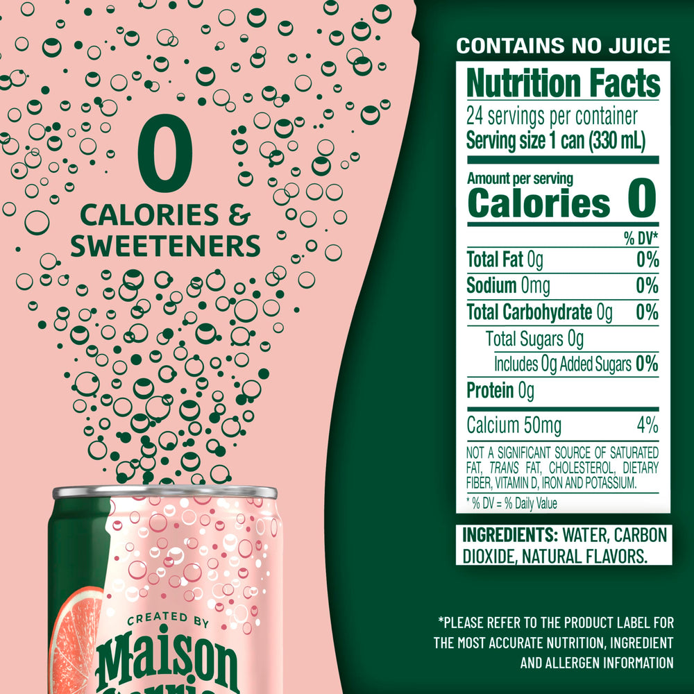Maison Perrier Forever Grapefruit bubbles close-up, lively fizz ideal for a refreshing lift.