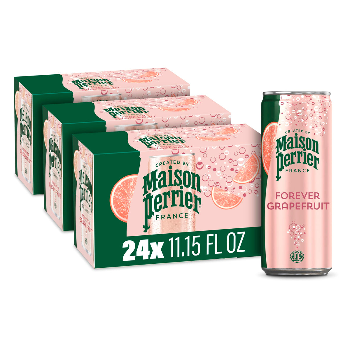 Maison Perrier Forever Grapefruit can front view for crisp citrus refreshment.