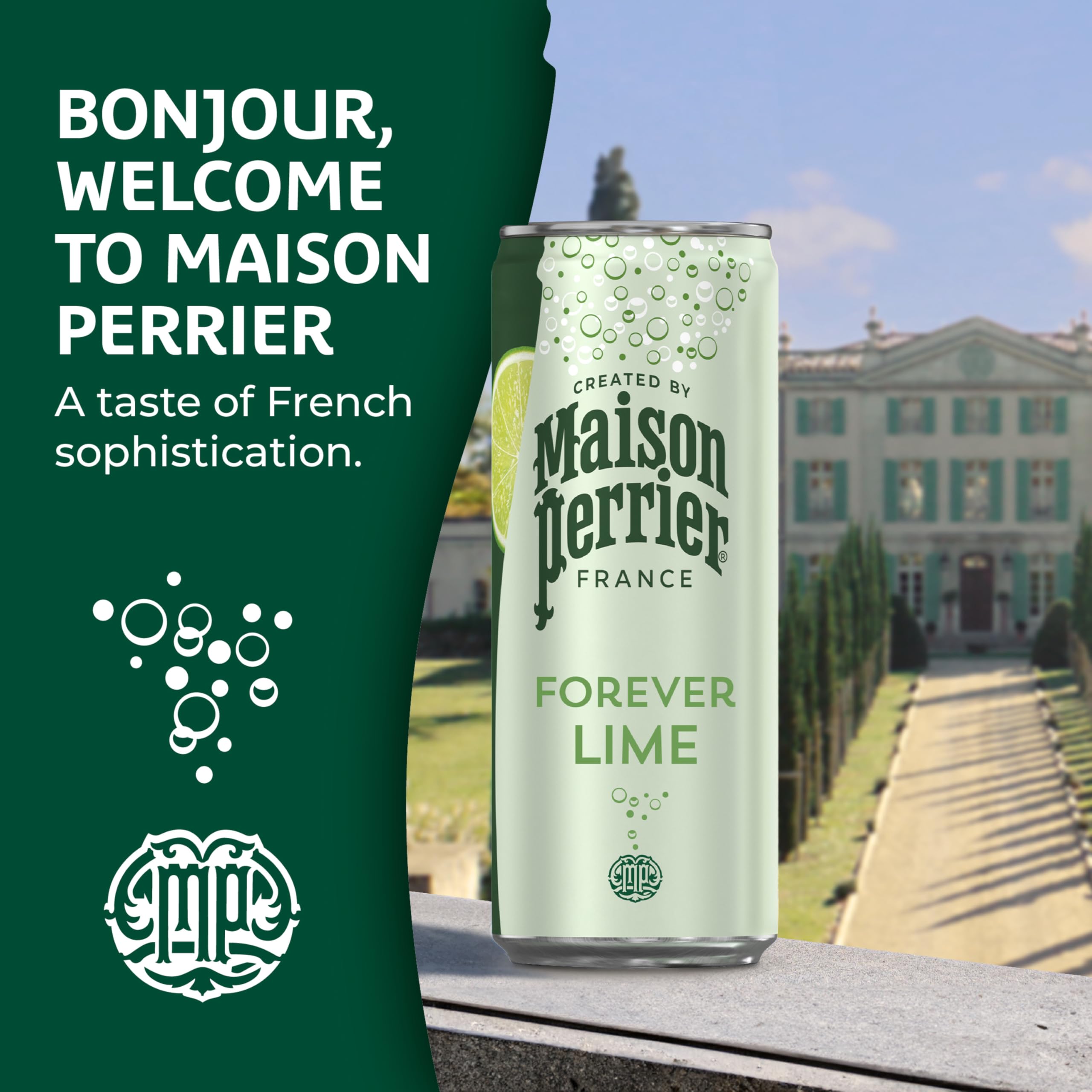 Maison Perrier Forever Lime can chilled for peak refreshment during workouts or breaks.