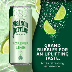 Maison Perrier Forever Lime being poured shows sparkling clarity and lively effervescence.