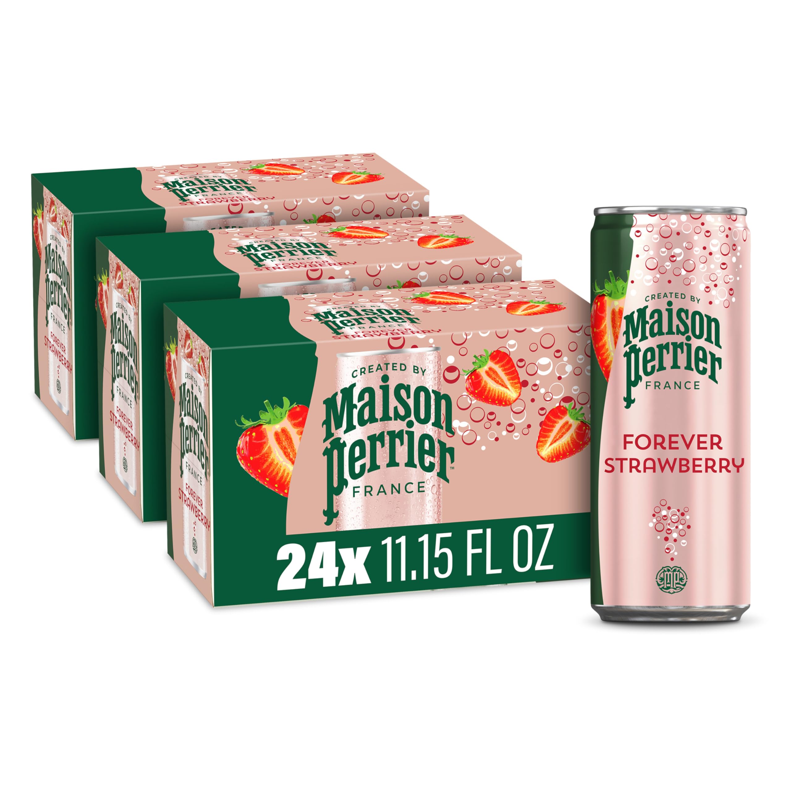 Maison Perrier Forever Strawberry can front view, zero-calorie refreshment.