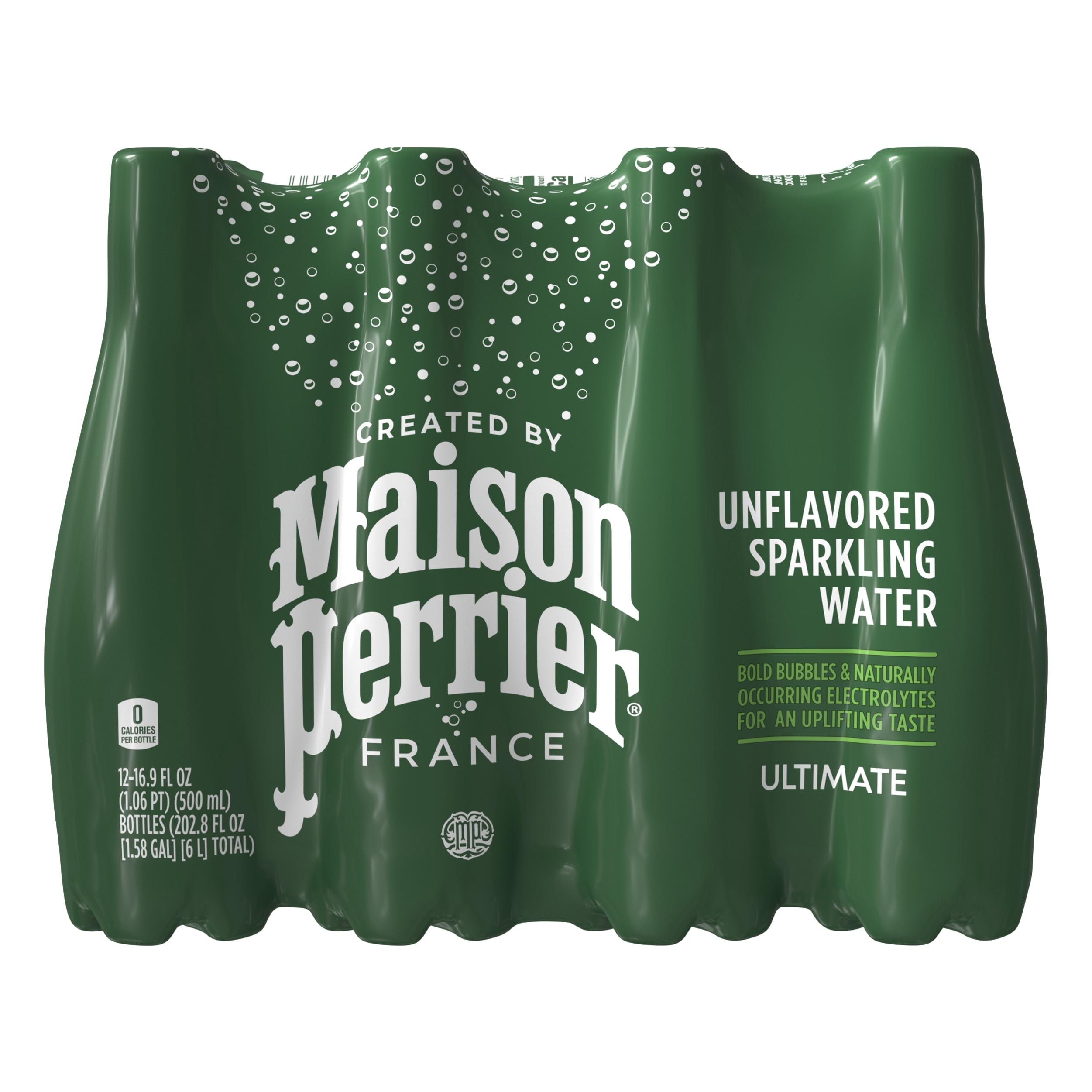 Maison Perrier Ultimate Sparkling Water mocktail idea in a glass.