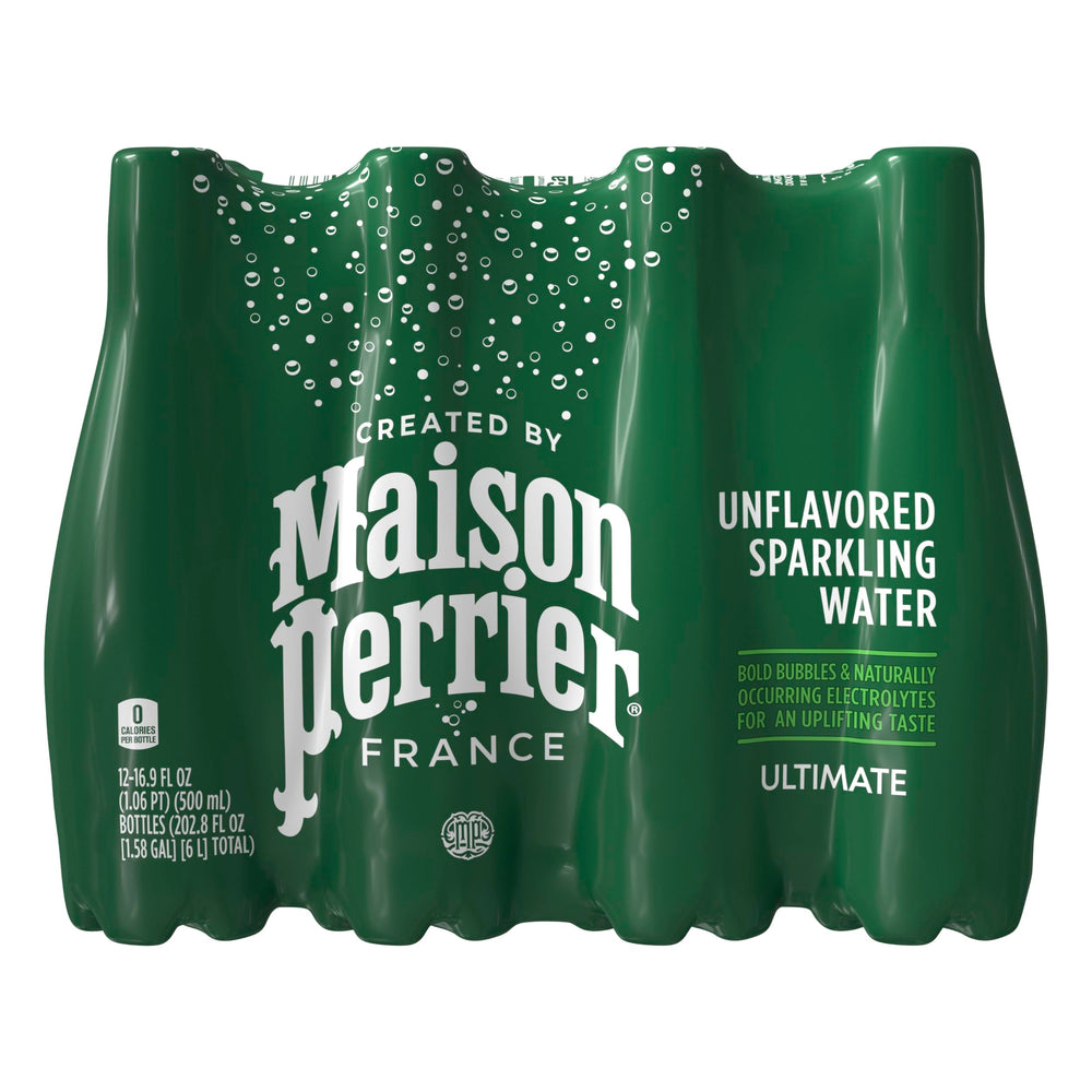 Maison Perrier Ultimate Sparkling Water mocktail idea in a glass.