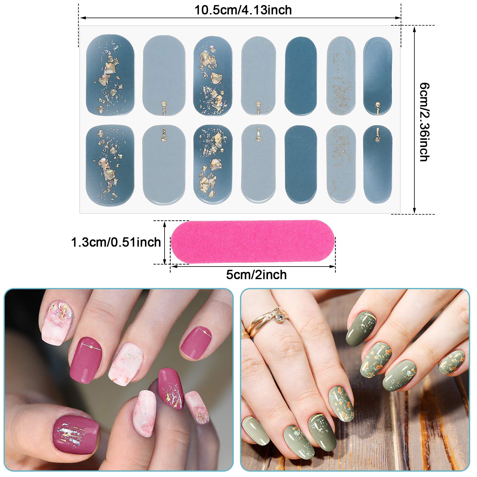 Maitys 10-sheet set of full-wrap nail stickers for versatile DIY manicures.