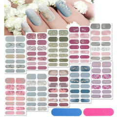 Maitys glitter full-wrap nail stickers gradient collection for fast, salon-style nails at home.
